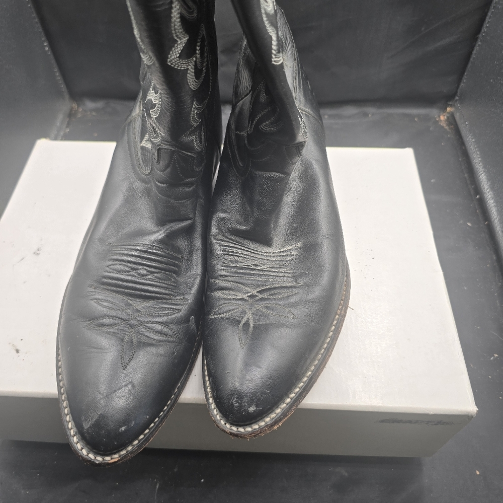 Justin Boots Black Western Leather Boots